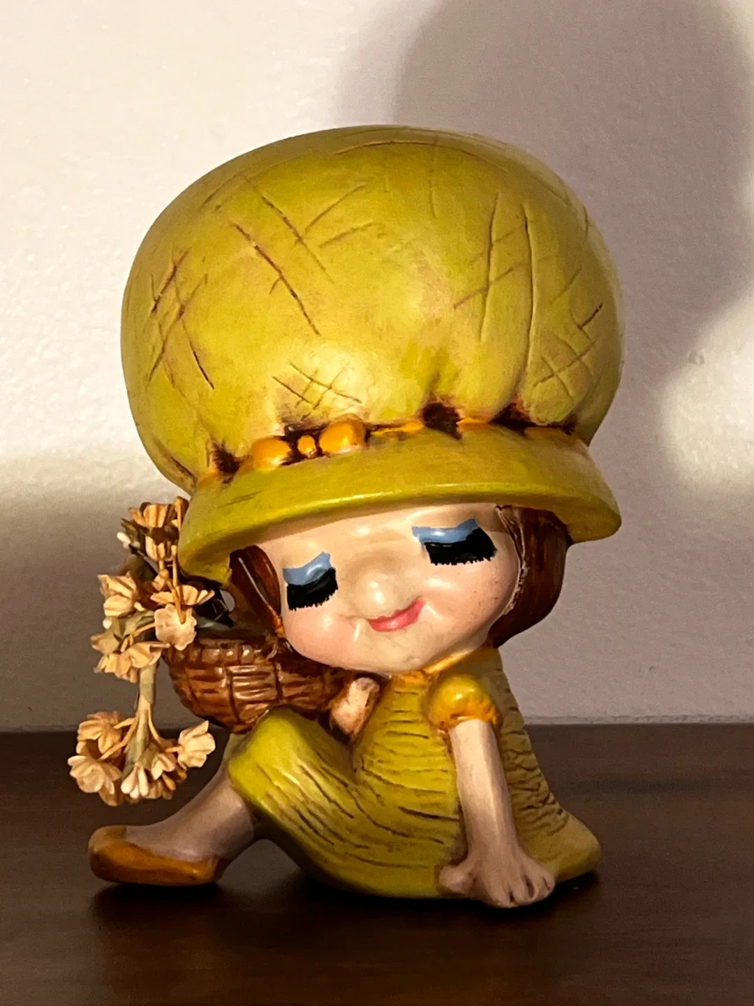 Vintage Yellow Ceramic Girl Figurine image indicator(2)