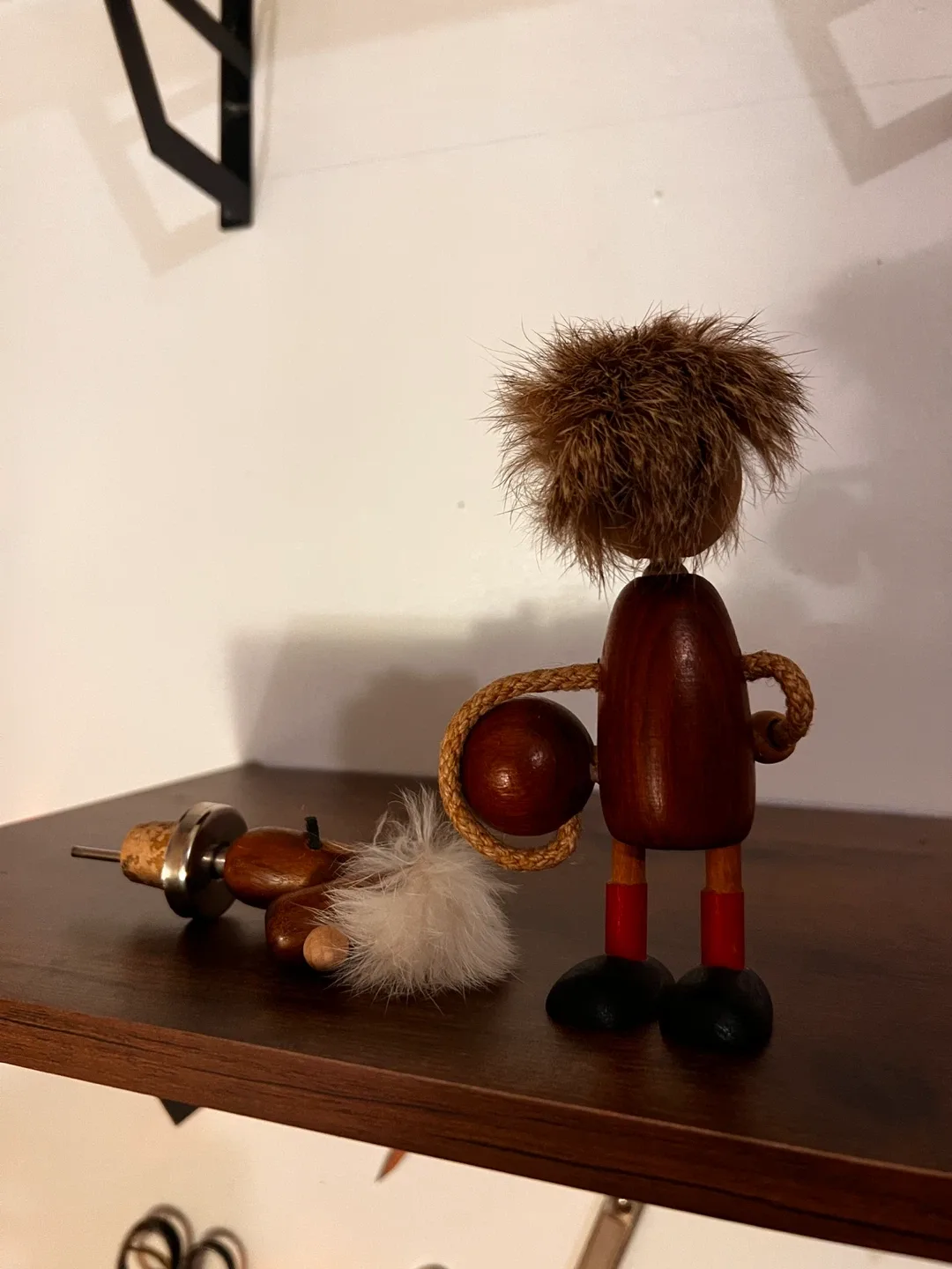 Vintage Wooden Figurine Bottle Stopper Set image indicator(2)