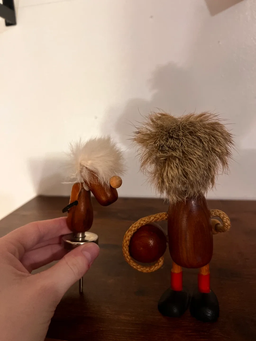 Vintage Wooden Figurine Bottle Stopper Set image indicator(3)