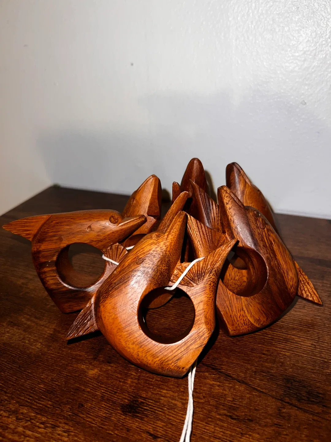 Wooden Dolphin Napkin Rings (Set of 6) image indicator(3)