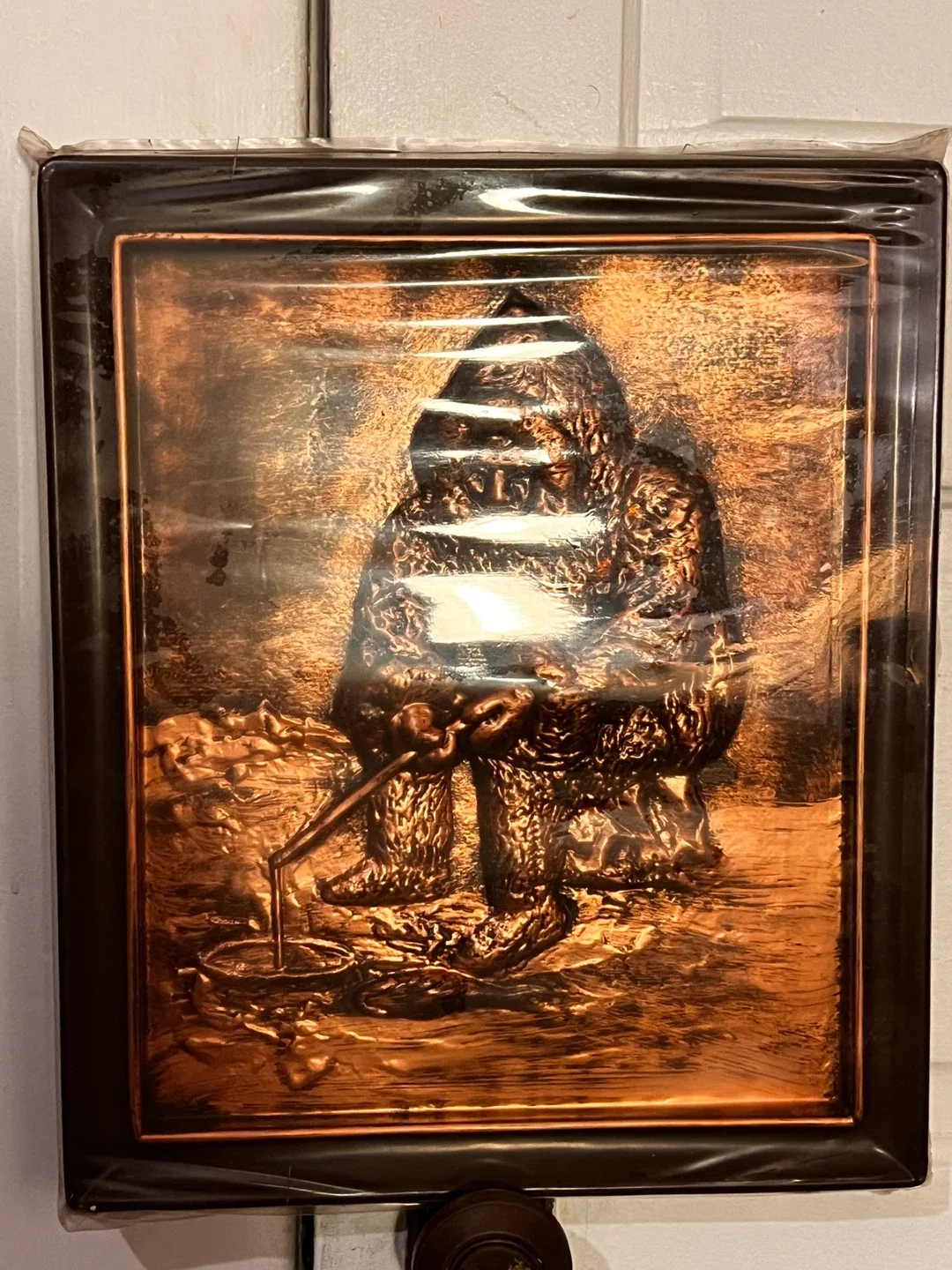 Vintage Copper Art - Inuit Fisherman image indicator(4)