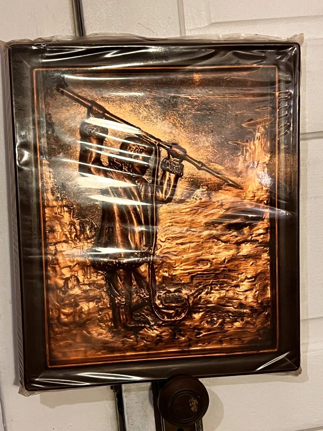 Vintage Copper Art - Inuit Fisherman image indicator(3)