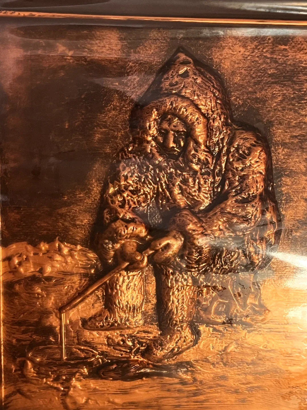 Vintage Copper Art - Inuit Fisherman image indicator(2)