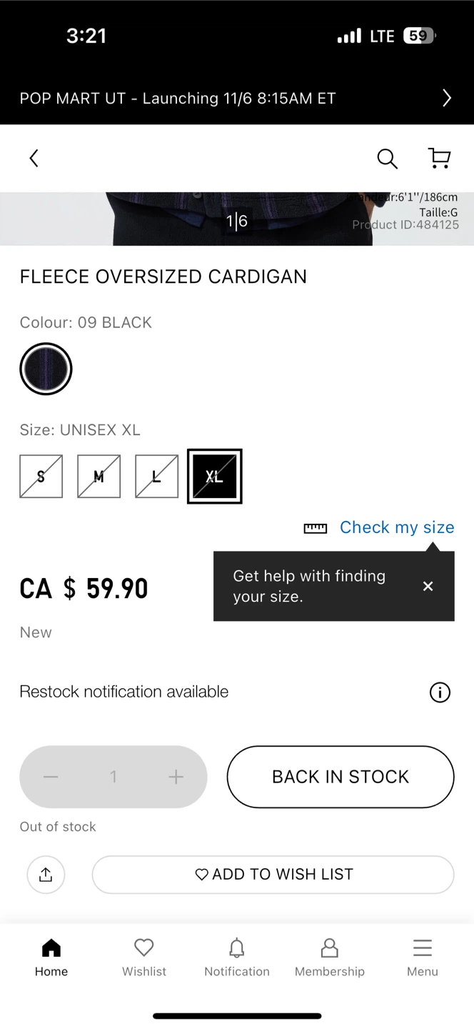 Uniqlo x Needles Fleece Oversized Cardigan - Black XL - photo 2