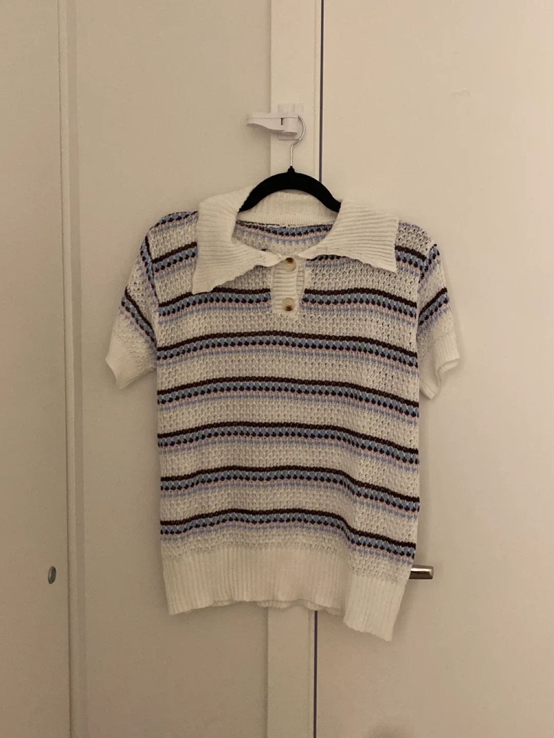 Striped Knit Polo Shirt thumbnail