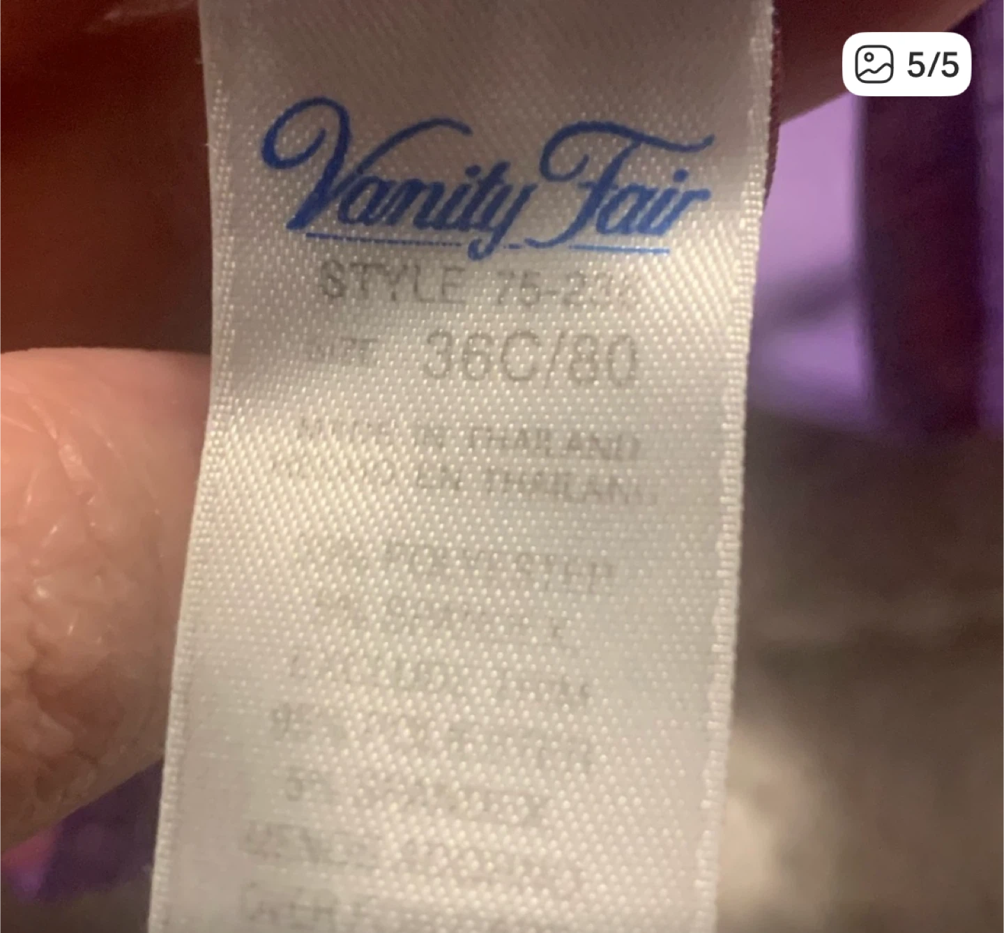 Bold & Sexy Pink and Purple Vintage Vanity Fair Bra Size 36C - photo 4