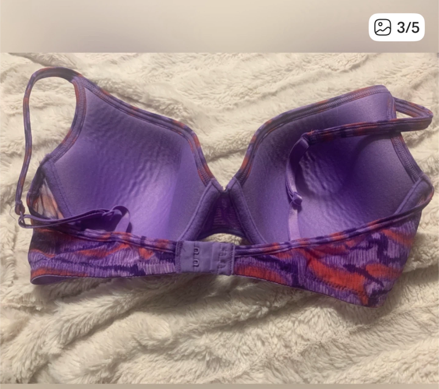 Bold & Sexy Pink and Purple Vintage Vanity Fair Bra Size 36C - photo 2