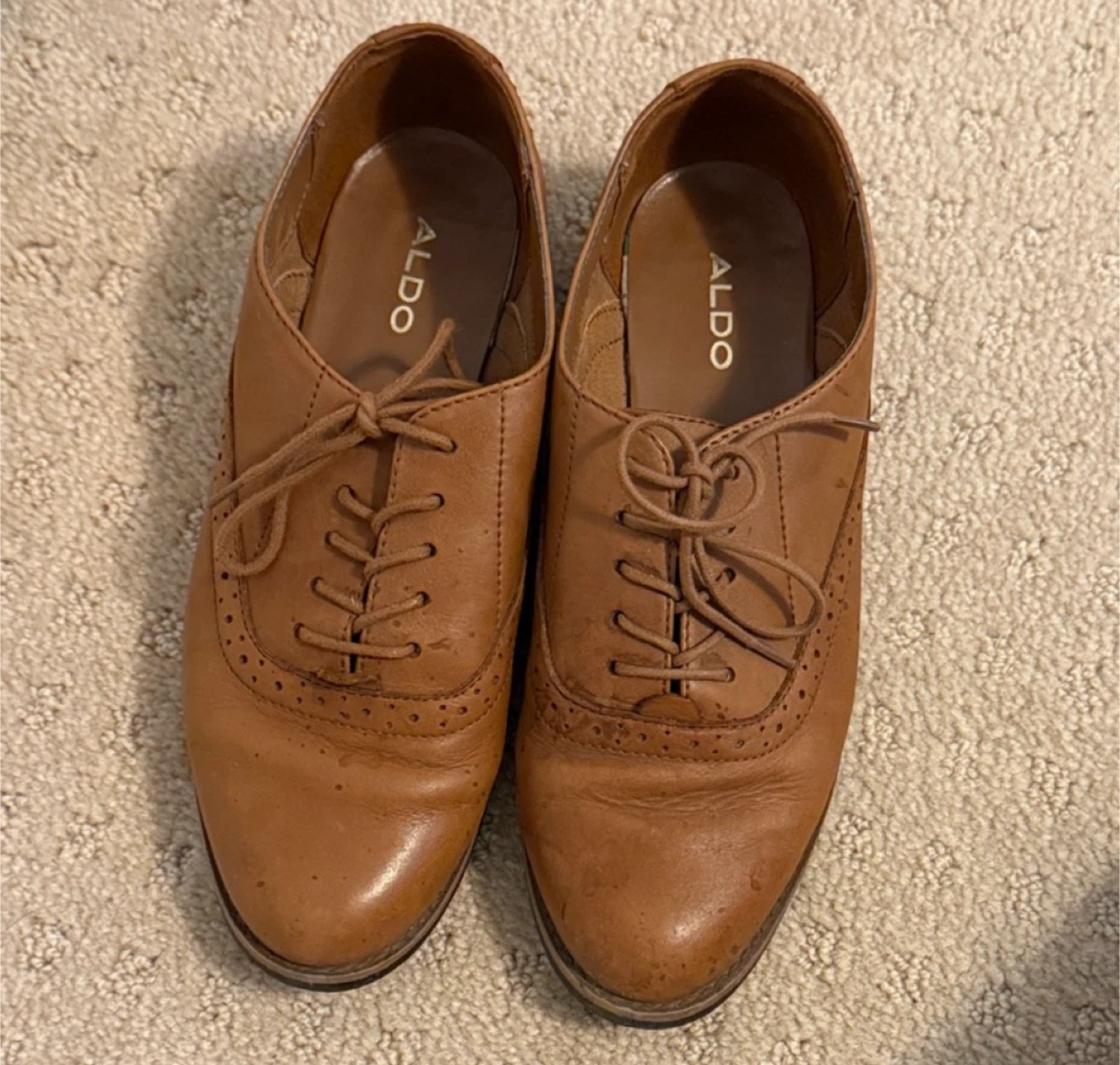Aldo Brown Leather Oxford Shoes - photo 3