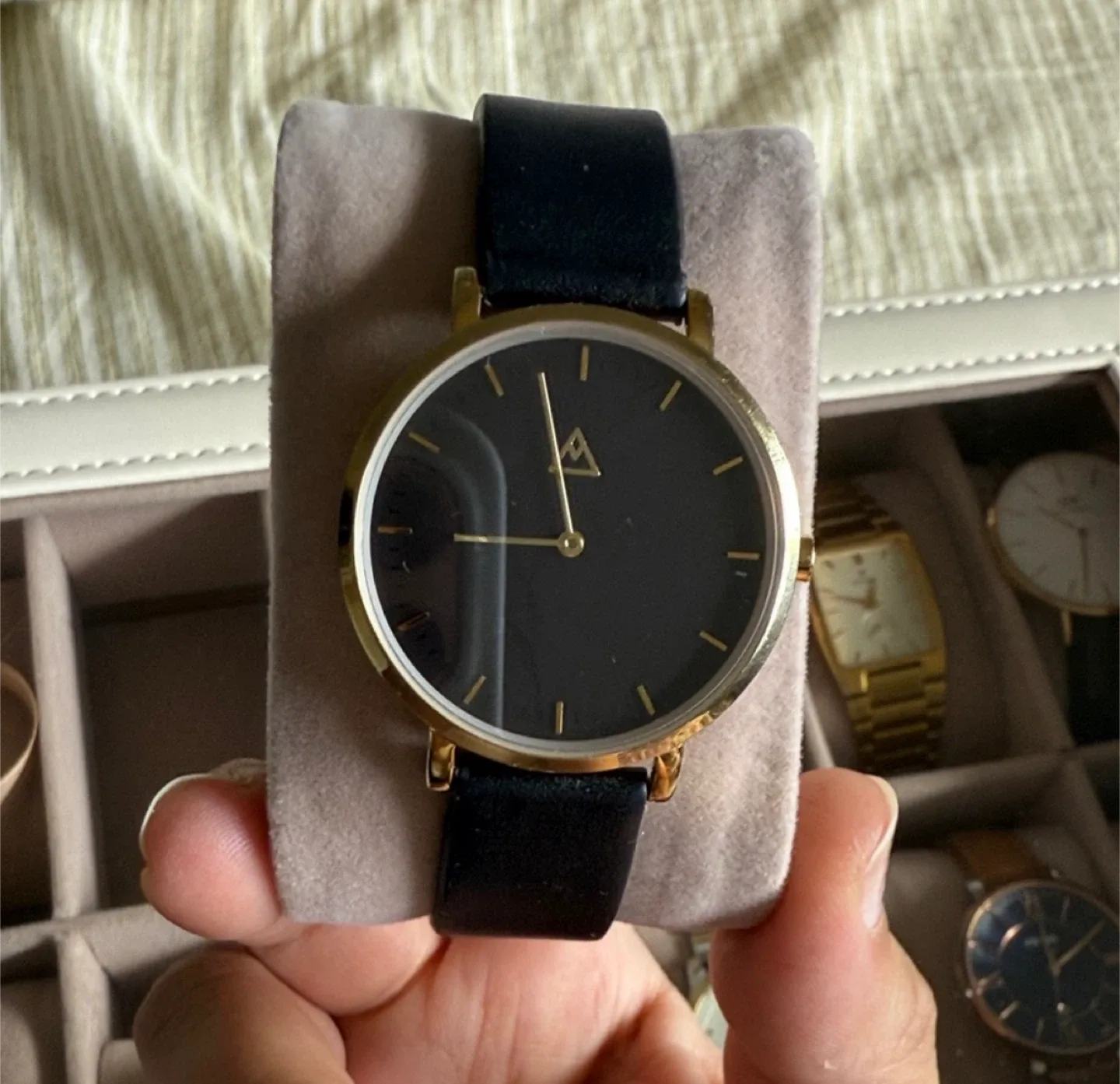 MVMT Black Leather Watch - Medium image indicator(3)