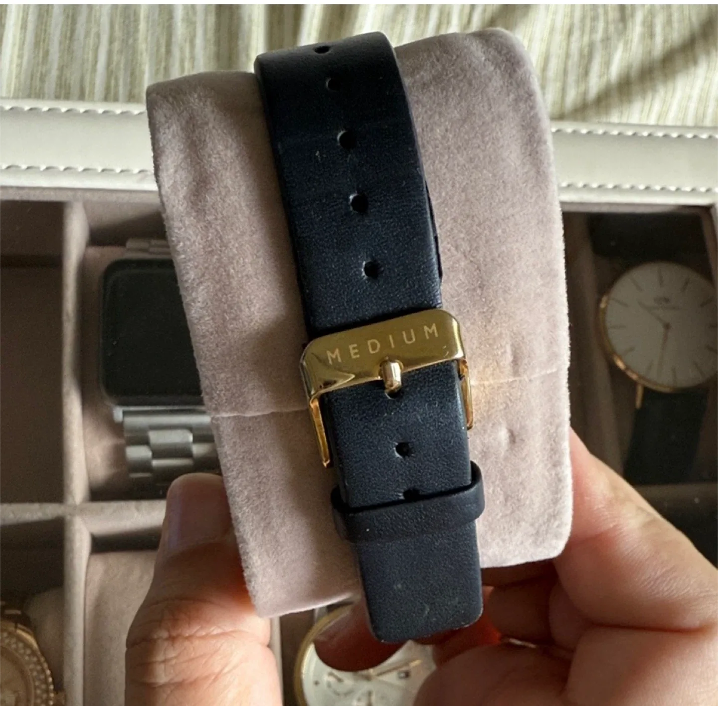 MVMT Black Leather Watch - Medium image indicator(2)