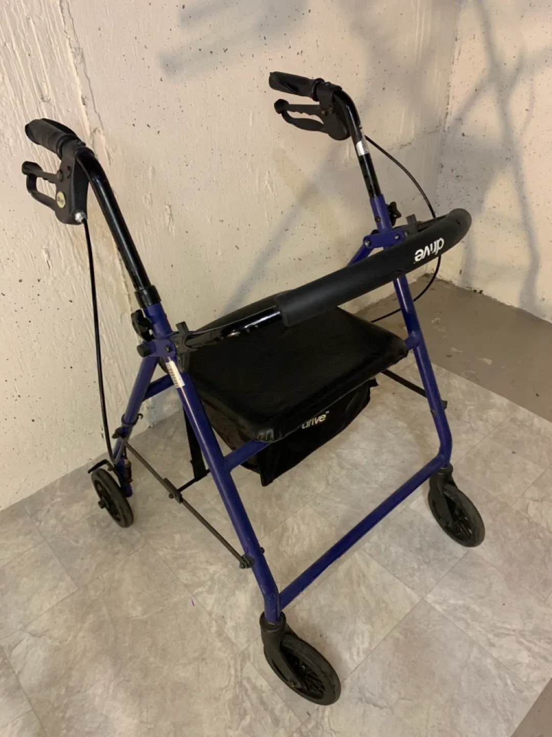 Drive Medical Blue Folding Walker with Seat