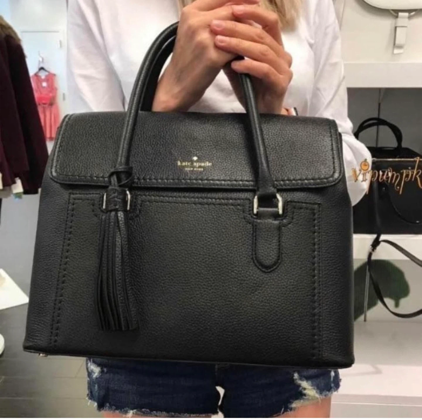 Kate Spade Black Leather Satchel