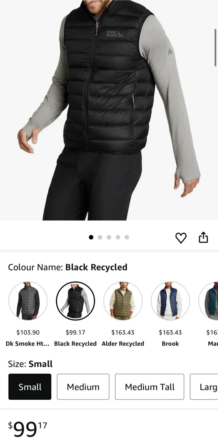 Eddie Bauer Black Down Vest image indicator(10)