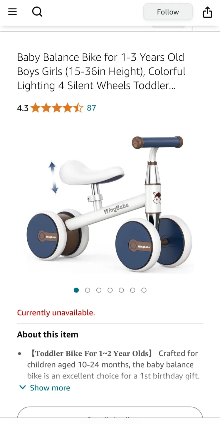 WingBabe Kid Balance Bike image indicator(7)