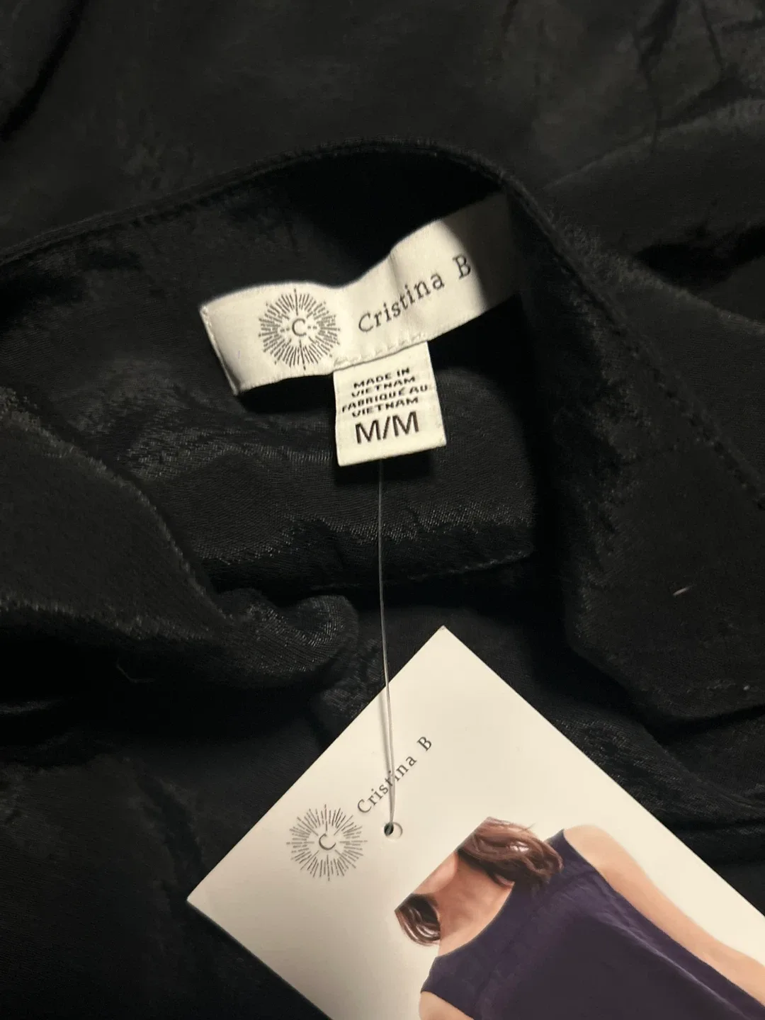 Cristina B Black Tank Top - Size M image indicator(2)