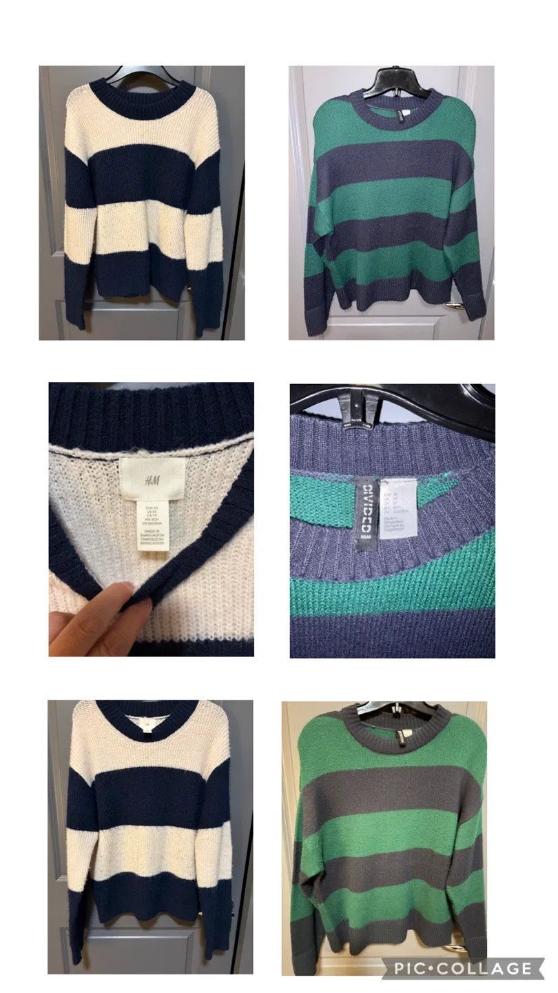 2 - H&M Divided Striped Sweater - Size XS thumbnail