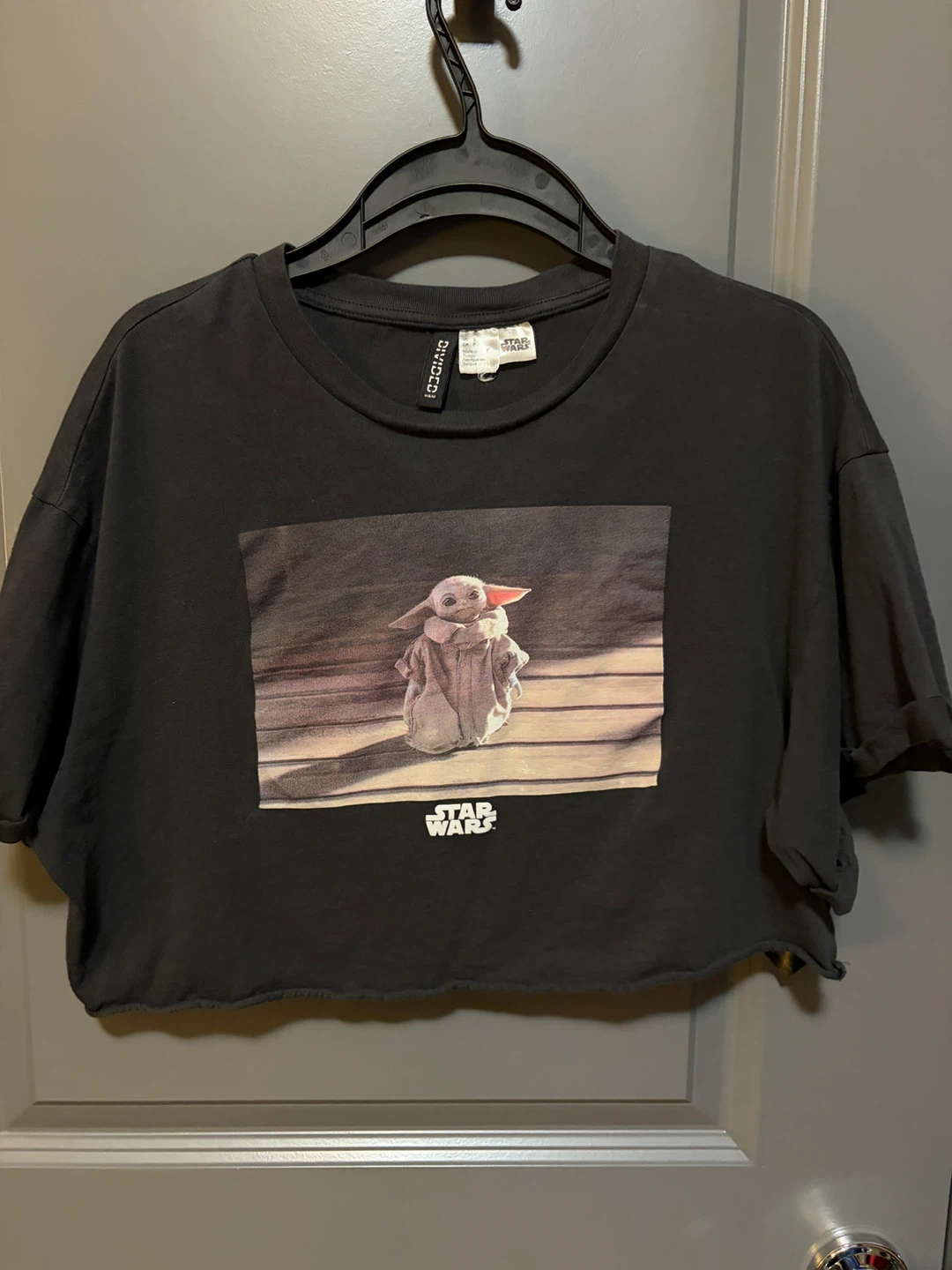 H&M Divided Star Wars Baby Yoda Crop Top - Size S