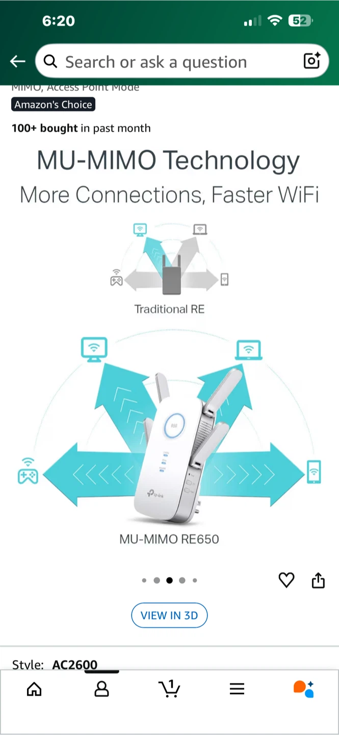 TP-Link RE650 AC2600 WiFi Range Extender