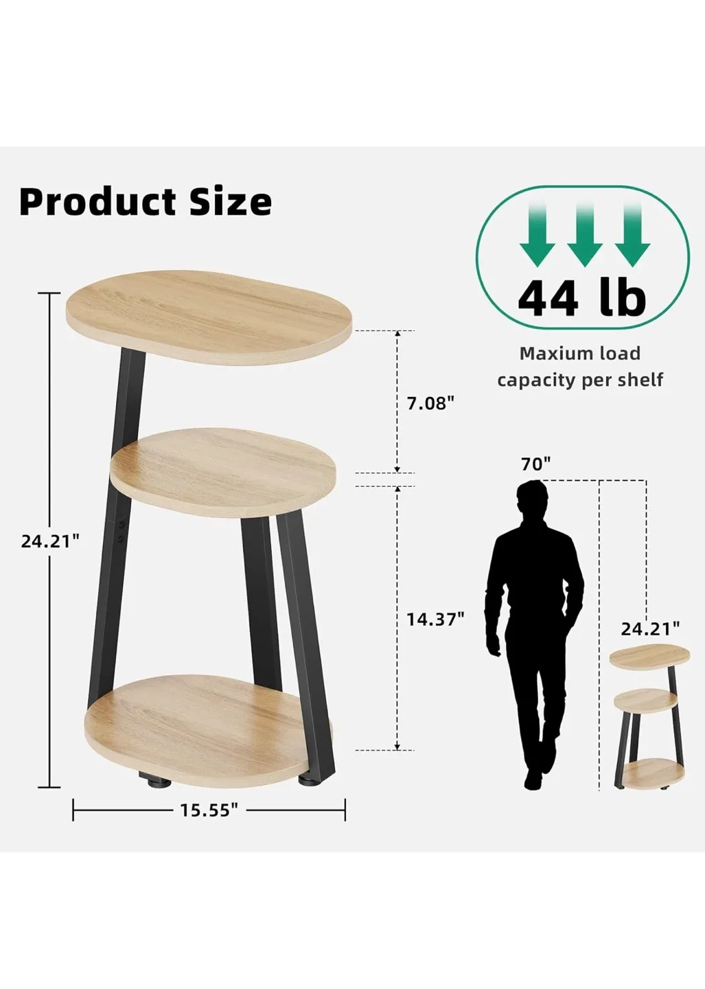 3-Tier Round End Table, Accent Table image indicator(2)