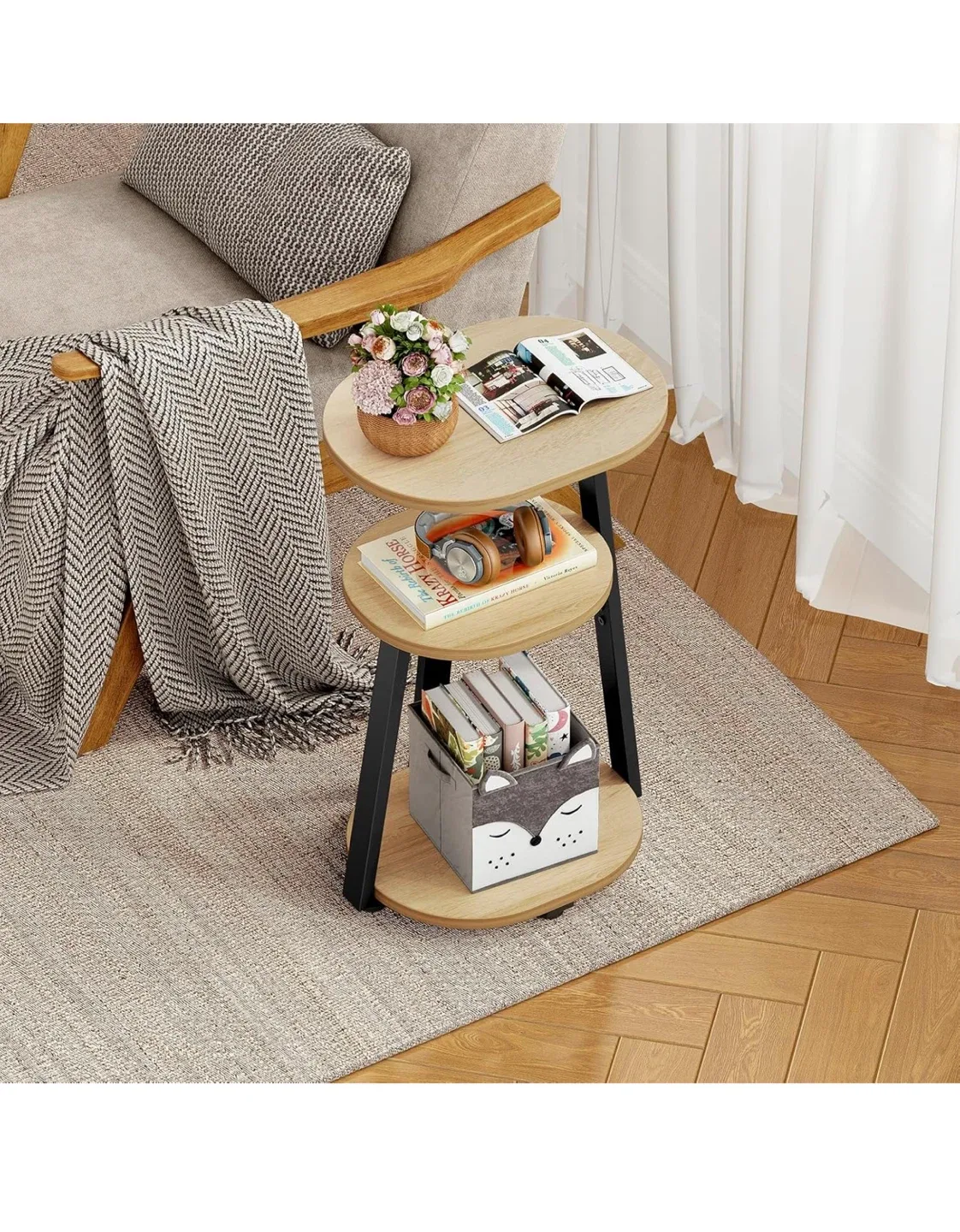 3-Tier Round End Table, Accent Table image indicator(4)