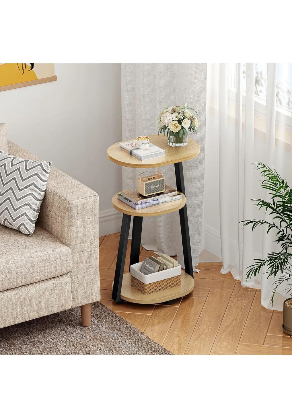 3-Tier Round End Table, Accent Table image indicator(7)