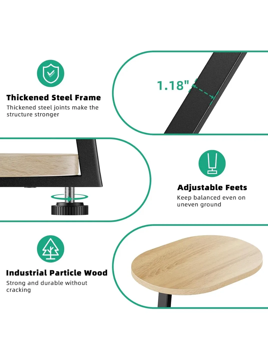3-Tier Round End Table, Accent Table image indicator(8)