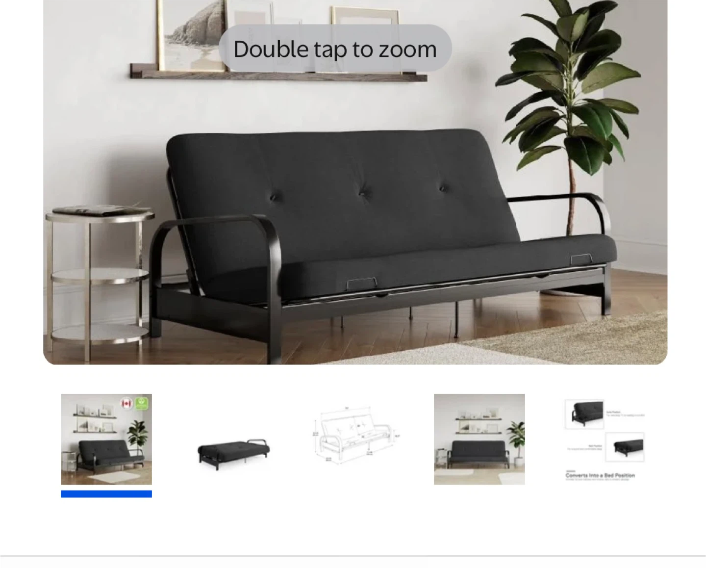 Black Futon - Sofa Bed