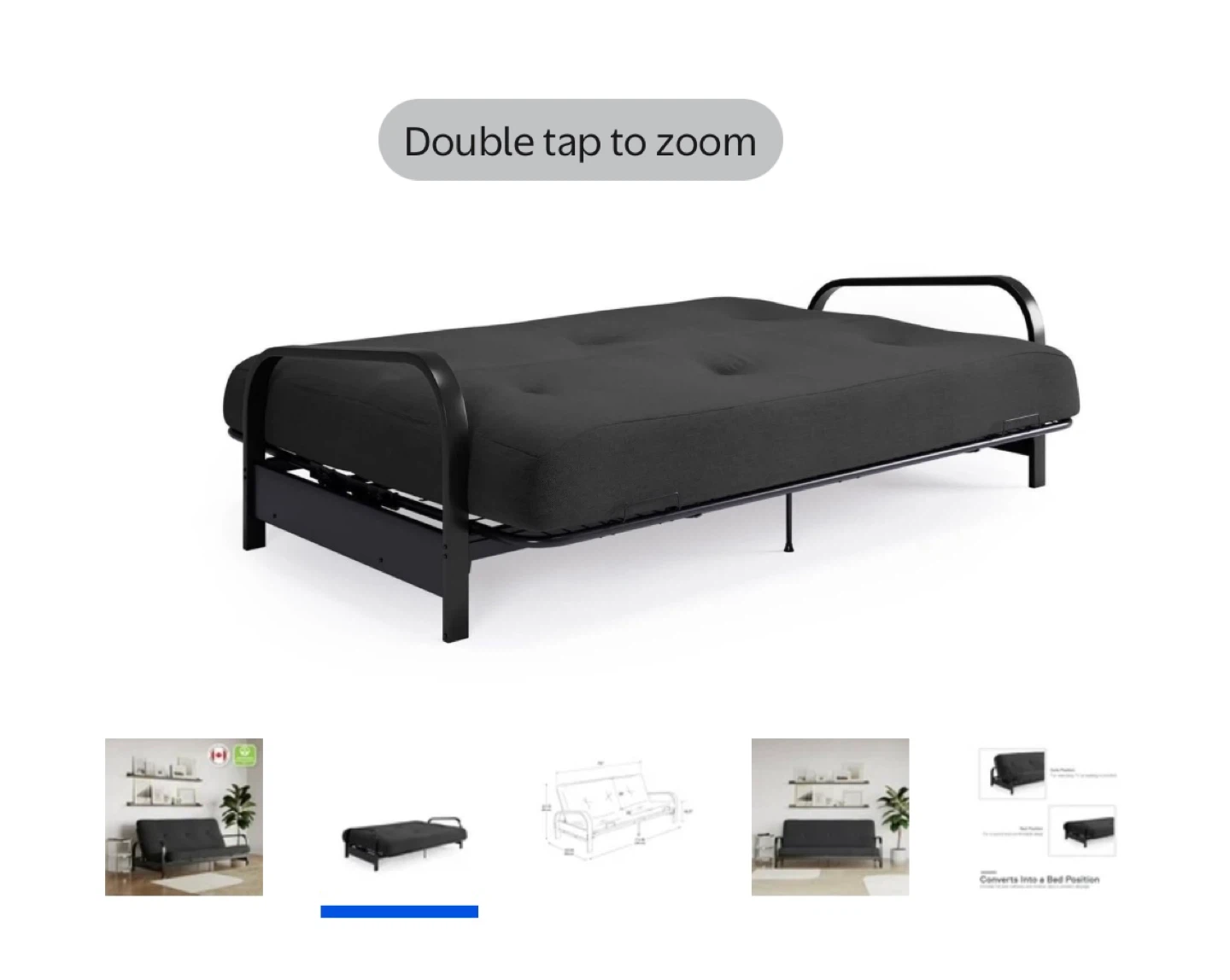 Black Futon - Sofa Bed - photo 3