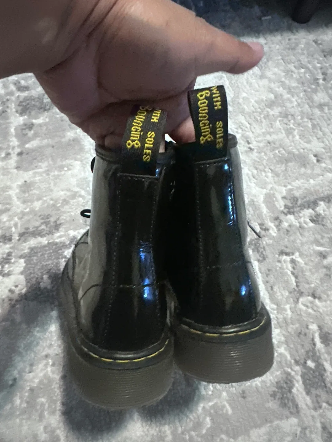 Dr. Martens Black Patent Leather Boots KIDS SIZE 2 image indicator(3)