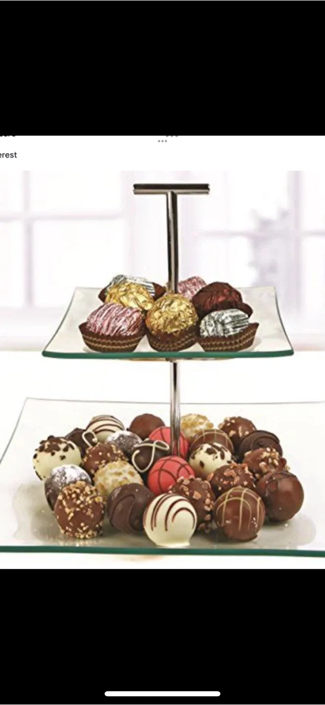 ‼️New in Box‼️Glass 2-Tier Serving Stand image indicator(2)