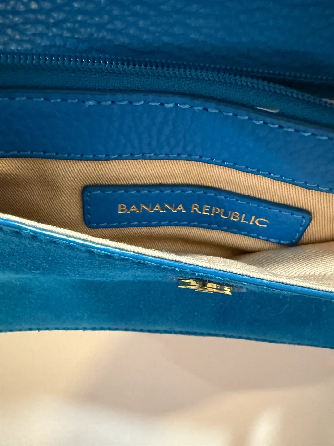 Banana Republic italian leather Suede Clutch image indicator(3)