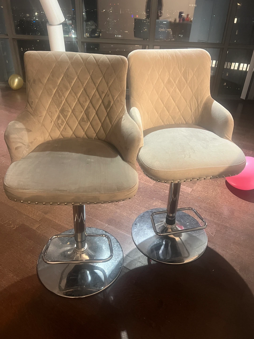 Set of 2 Adjustable Height Bar Stools - photo 3