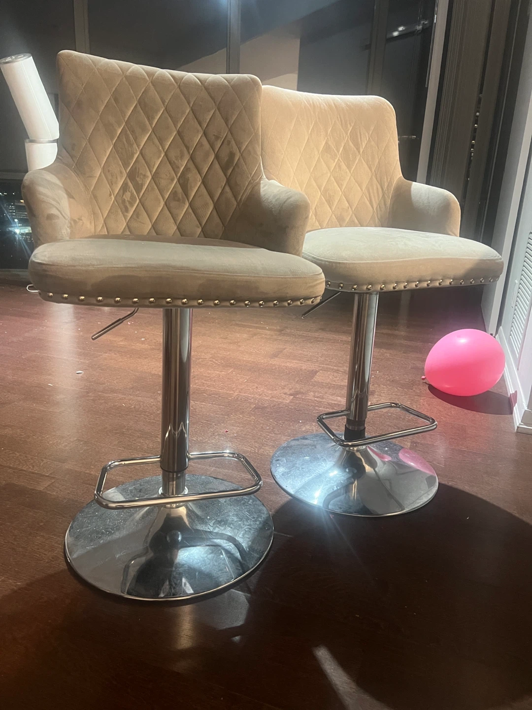 Set of 2 Adjustable Height Bar Stools - photo 4