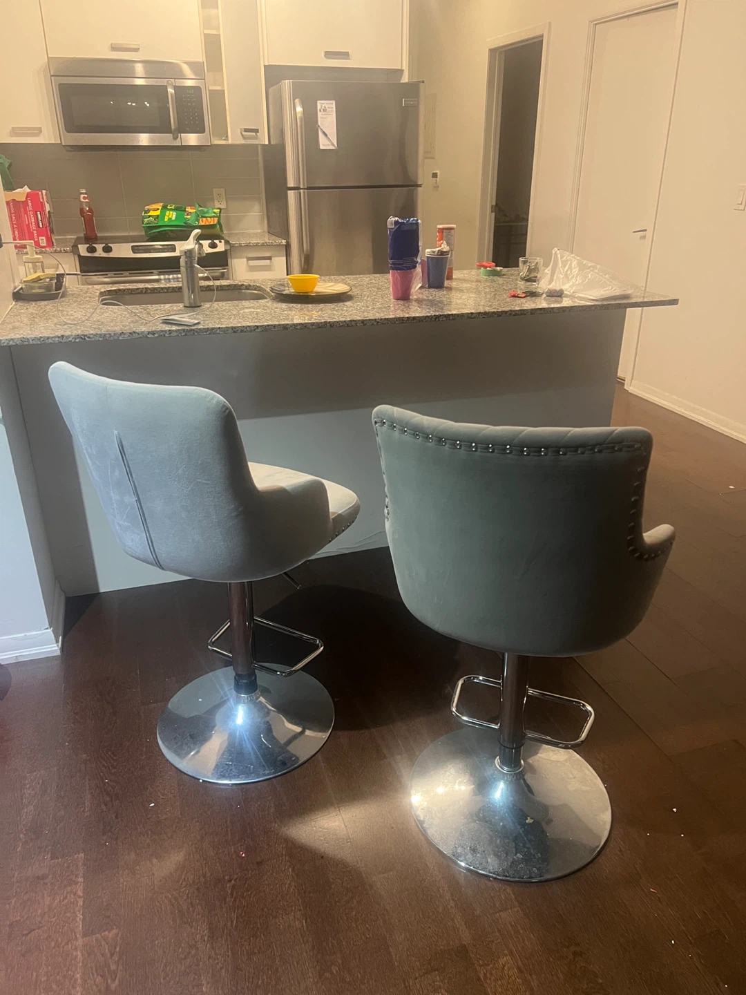 Set of 2 Adjustable Height Bar Stools