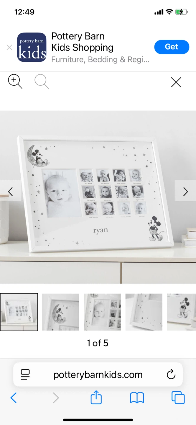 Pottery Barn Kids Mickey Mouse Baby's First Year Frame