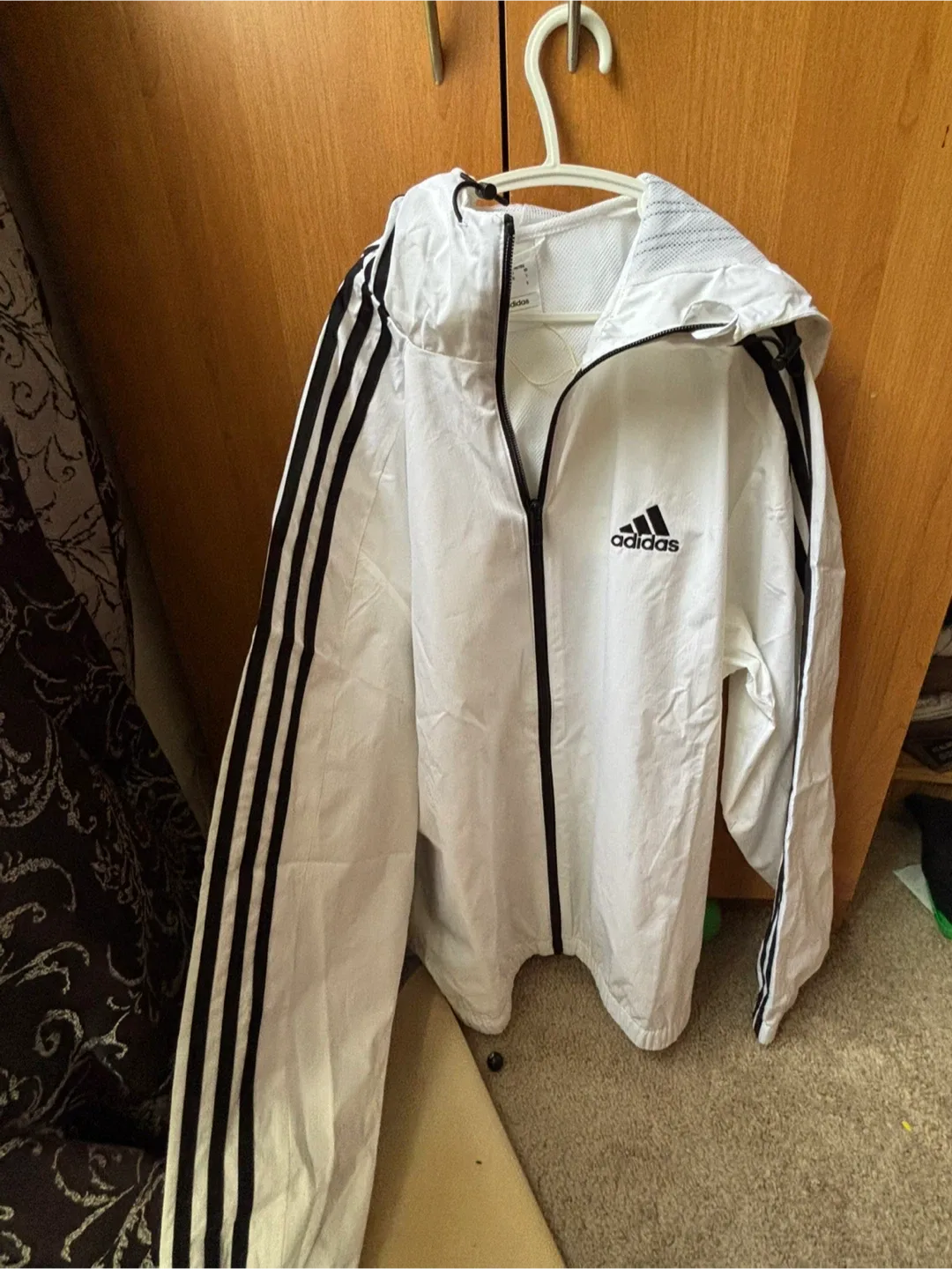 Adidas White Windbreaker Jacket - Size XL image indicator(2)