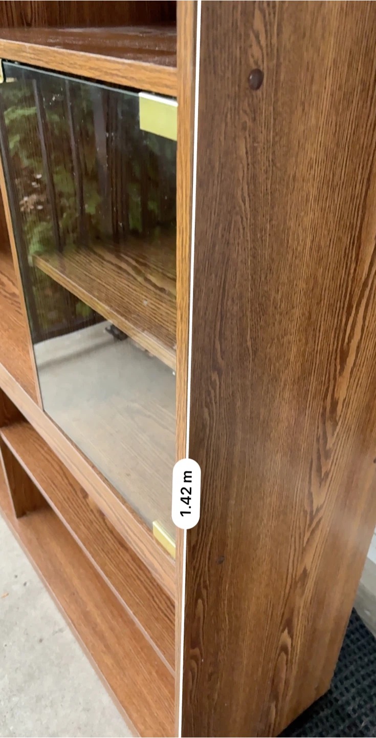 Wooden Bookcase with Glass Door - photo 3