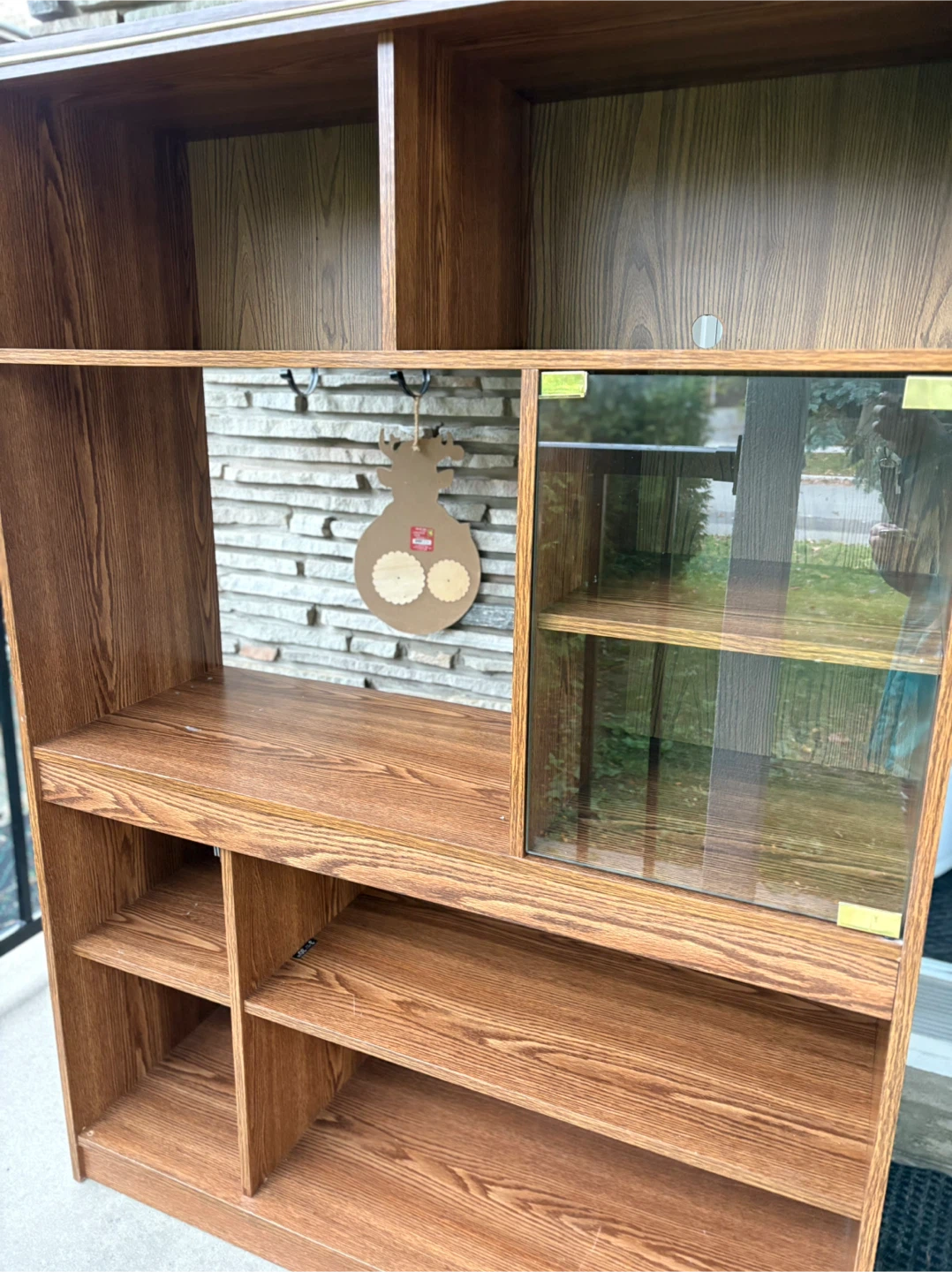 Wooden Bookcase with Glass Door - photo 2
