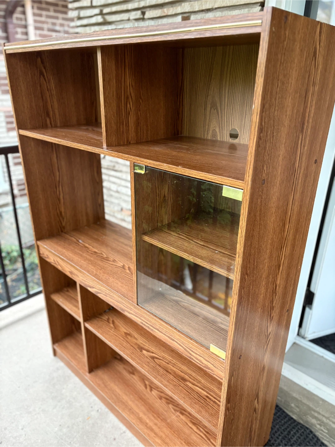 Wooden Bookcase with Glass Door