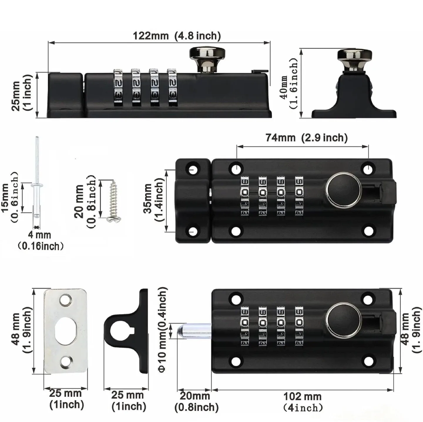 Combination Door Latch Lock image indicator(2)
