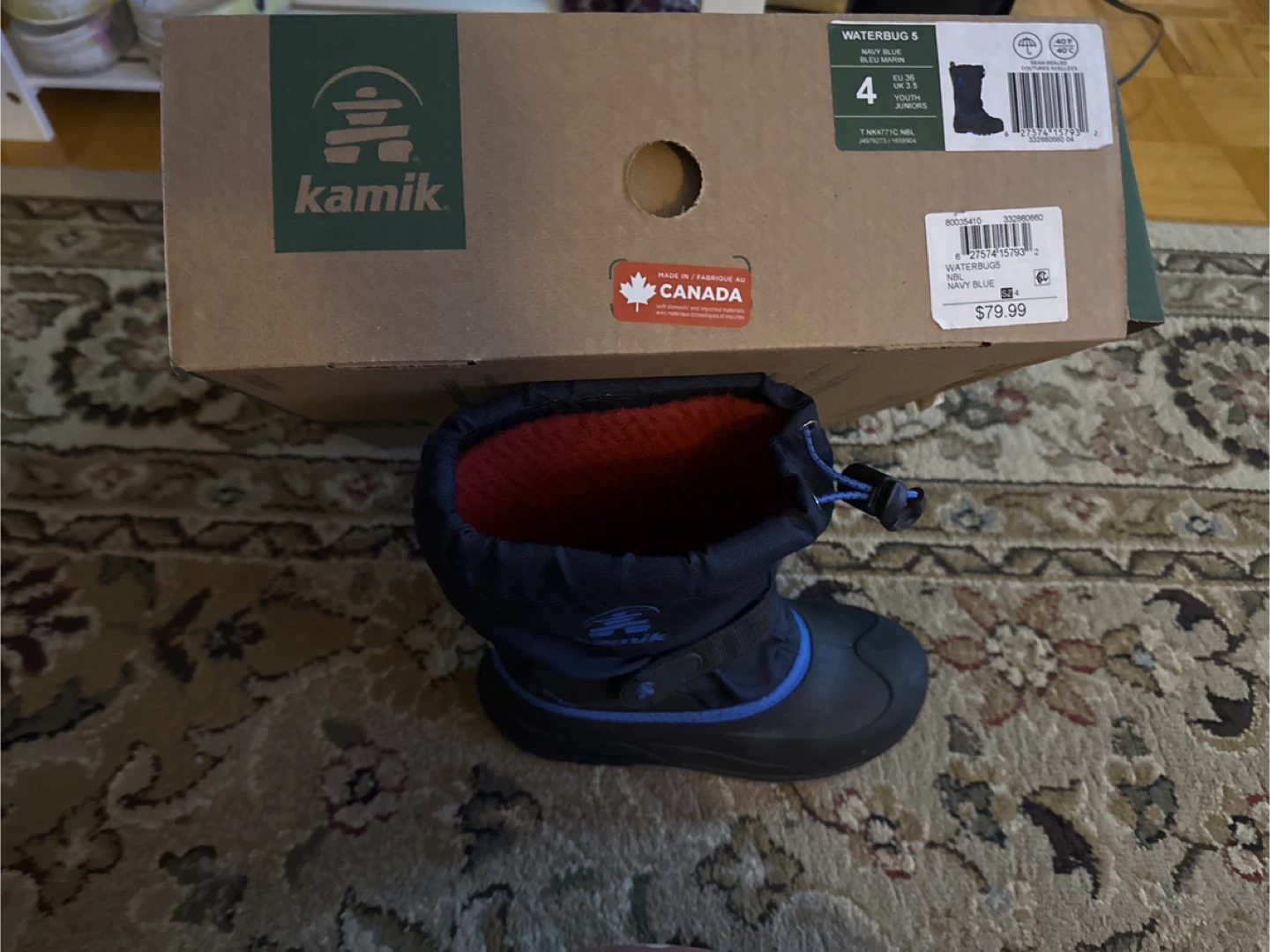 Kamik Waterbug 5 Navy Blue Winter Boots - Size 4 - photo 4