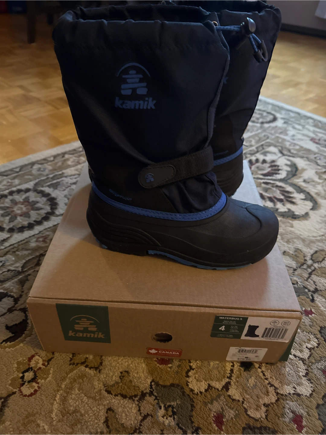 Kamik Waterbug 5 Navy Blue Winter Boots - Size 4