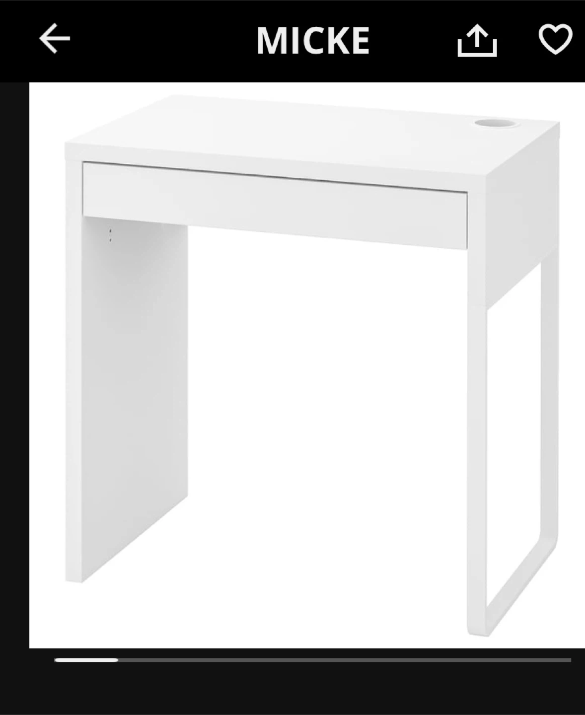 IKEA Micke Desk - White (pick up only)