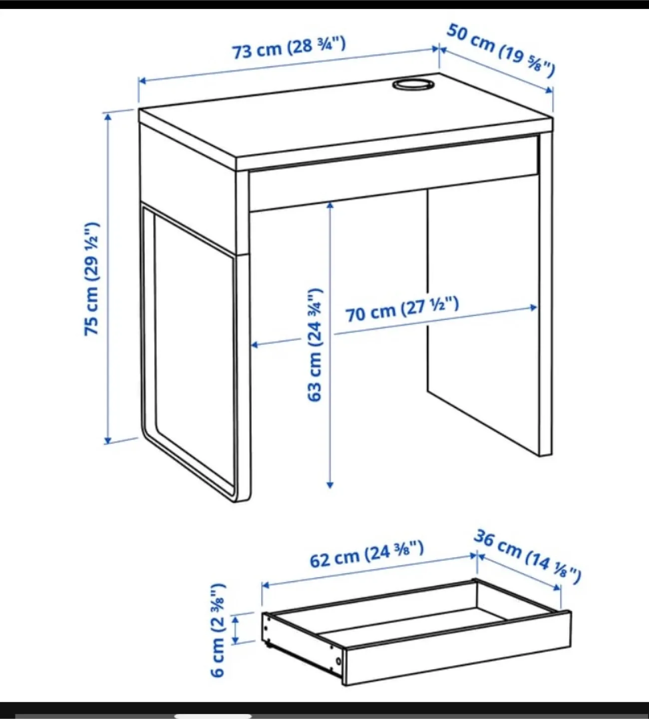 IKEA Micke Desk - White (pick up only) image indicator(2)