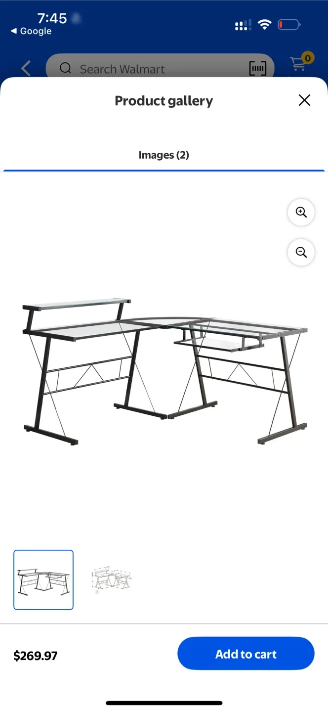 L-Shaped Glass Top Computer Desk image indicator(3)