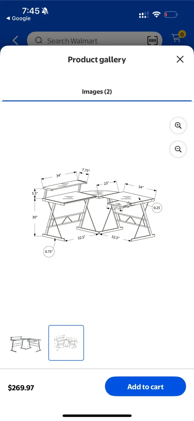 L-Shaped Glass Top Computer Desk image indicator(2)