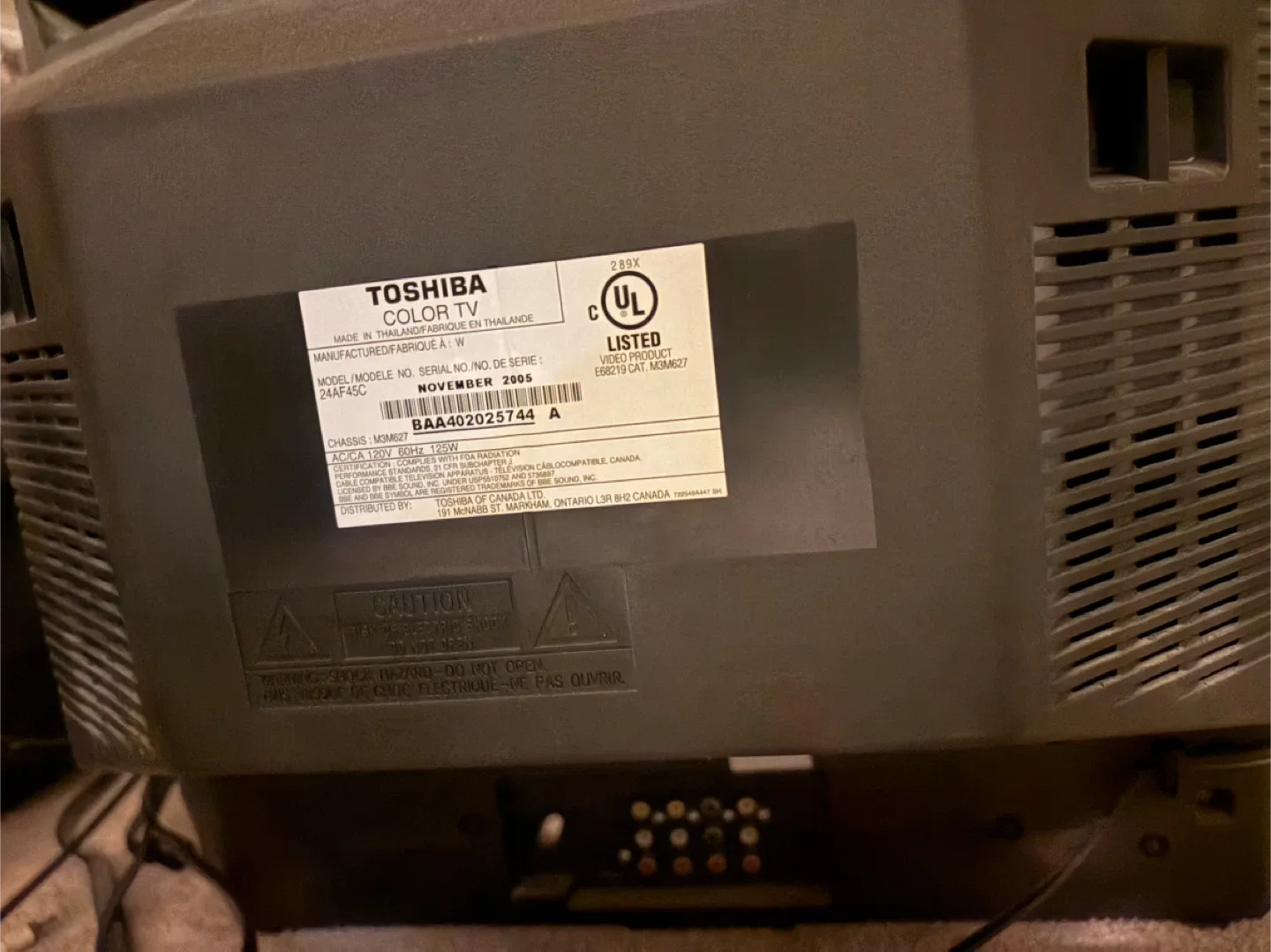 Toshiba CRT TV image indicator(3)