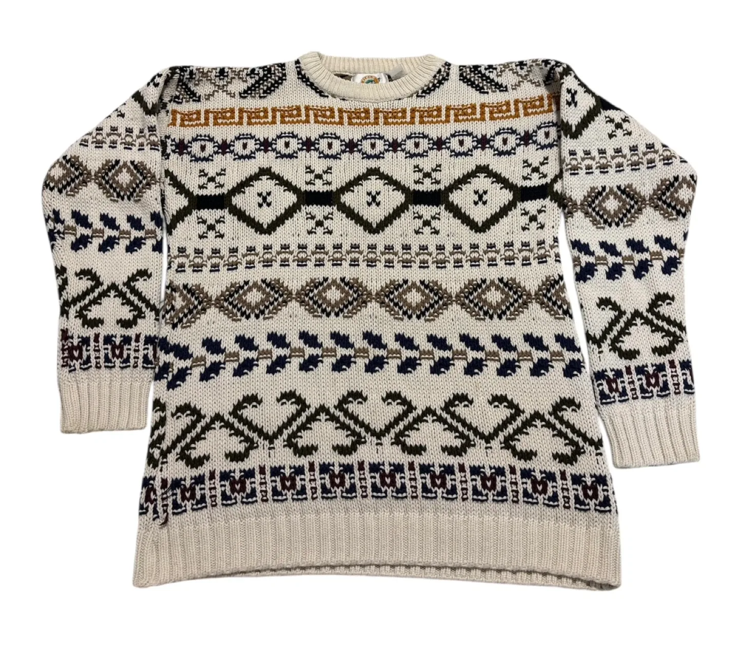 Field Gear Cream Patterned Knit Sweater - Size S