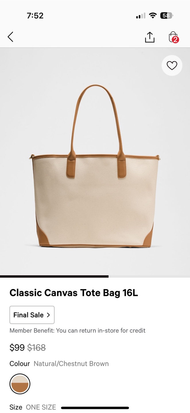 New Lululemon Classic Canvas Tote Bag 16L - photo 4