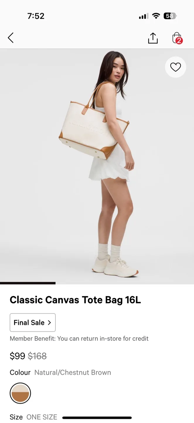 New Lululemon Classic Canvas Tote Bag 16L image indicator(7)